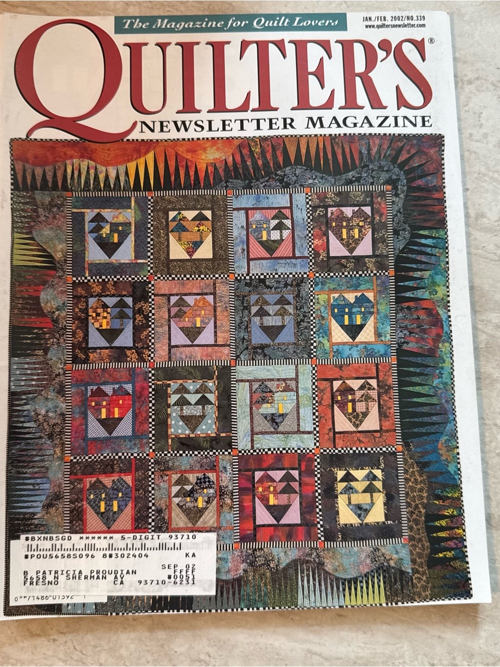 Quilter's Newsletter Magazine Jan/Feb Vintage 2002
